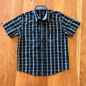 Ben Sherman Boys Plaid Button Down Shirt - Size 7/8 - Blue/White